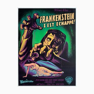 Large French The Curse of Frankenstein Movie Poster by Jean Mascii, 1957