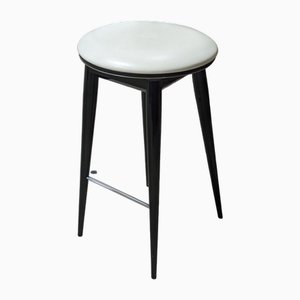 Weißer Hocker aus Leder