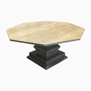 Mesa de comedor octogonal de madera