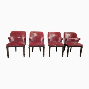 Chaises en Velours Corail par Ben Whistler, Set de 4