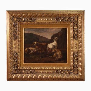 Pastoral Landscape, 18th Century, Oil on Canvas, Framed