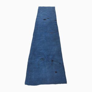 Vintage Blue Hemp Runner Rug