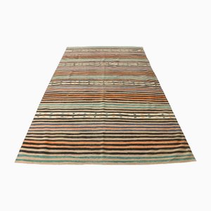 Tappeto Kilim vintage a righe in lana