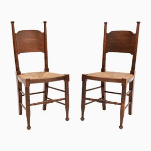 Antique Arts and Crafts Side Chairs by William Birch, 1890, Set of 2