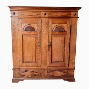 Antique Linen Cabinet in Oak, 19th Century