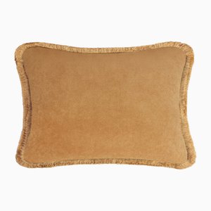 Happy Pillow Camel Velvet mit Fransen von Lo Decor