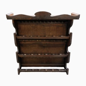 Portabottiglie vintage in abete dipinto di noce, anni '80, set di 2