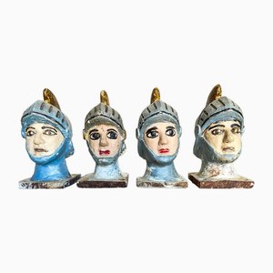 Marionetas sicilianas hechas a mano, Italia, años 80. Juego de 4