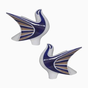 Figuras de paloma españolas vintage de porcelana, años 80. Juego de 2