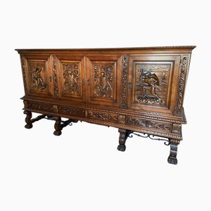 Vintage Spanish Colonial Carved Sideboard, 1960s