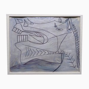 Pablo Picasso, Studie eines Pferdes, Vorbereitende Skizze für Guernica, Lithographie, 1930er