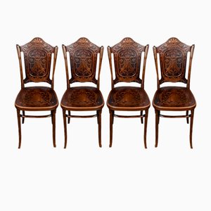 Sillas de comedor N ° 67 de Jacob & Josef Kohn, década de 1900. Juego de 4