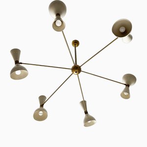 Large Suspension Lamp in Brass