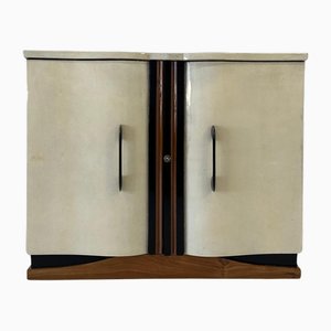 Italian Art Deco Walnut and Black Cabinet by Guglielmo Ulrich, 1930s