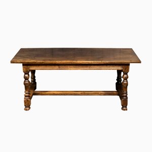 2-Plank Oak Farmhouse Dining Table, 1925