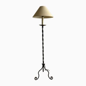 French Wrought Iron Floor Lamp, 1930s