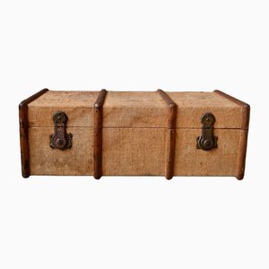 Antique Trunk in Wood and Canvas