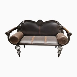 Mid-Century Double Seat Sofa in Wrought Iron