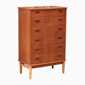 Danish Teak Chest of Drawers with Arched Front, 1960s