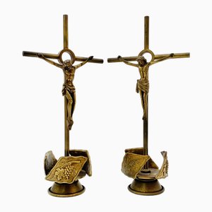 Crucifixes in Brass, 1970s, Set of 2