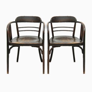 Model 6093 Chairs in Beech by Jacob & Josef Kohn, Vienna, Austria, 1890s, Set of 2