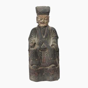 Figura china de hombre culto, siglo XVII o XVIII