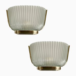 Mid-Century Murano Glass Wall Lights by Archimedes Seguso, Italy, 1940s, Set of 2