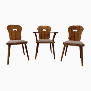 Mid-Century Roble Chairs, 1950s, Set of 3