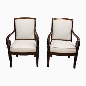 19th Century Louis Philippe Armchairs in Mahogany, Set of 2