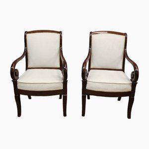 Fauteuils Louis Philippe en Acajou, 19ème Siècle, Set de 2