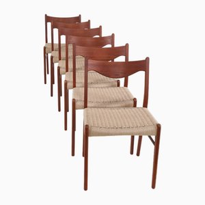 Danish Modern GS 60 Chairs in Teak by Arne Wahl Iversen, Set of 6