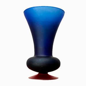 Italian Satinato Series Glass Vase attributed to Carlo Moretti, 1970s