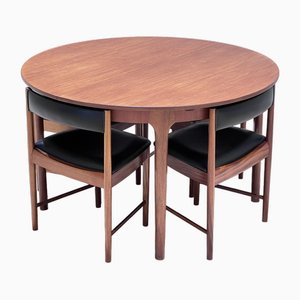 Circular Table and Chairs by Tom Robertson for McIntosh, 1970s, Set of 5