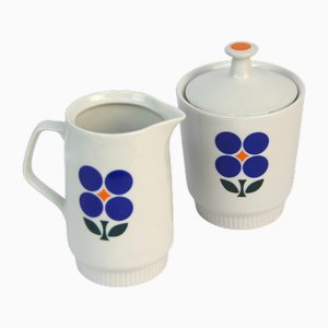 Porcelain Milk and Sugar Bowl Set by Colditz, 1960s, Set of 2