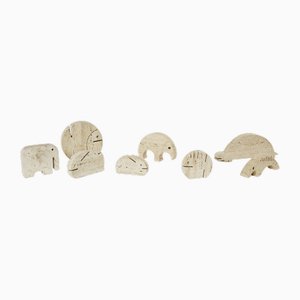 Travertine Animal Sculptures from Fratelli Mannelli, 1970, Set of 8
