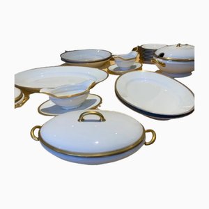 Limoges Dishes with 77 Gold Edge Mr France Pieces, 12 Rosenthal Pieces and 3 Villeroy and Bosch Pieces, Set of 93