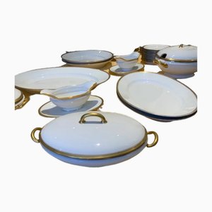 Platos de Limoges con 77 piezas Mr France Gold Edge, 12 piezas Rosenthal y 3 piezas Villeroy y Bosch, Juego de 93