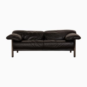 Drei-Sitzer Sofa aus schwarzem Leder von Poltrona Frau