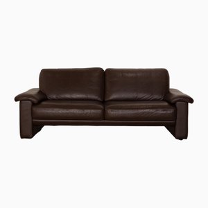Drei-Sitzer Sofa aus braunem Leder von Willi Schilig
