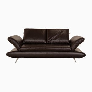 Drei-Sitzer Sofa aus dunkelbraunem Leder