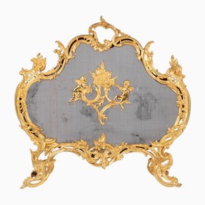 Biombo estilo Luis XV en bronce dorado, 1880