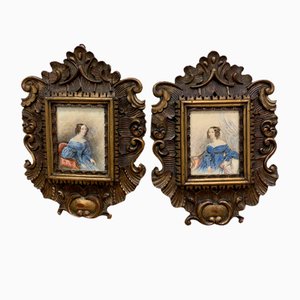 Portraits, Watercolours, Early 1800s, Framed, Set of 2