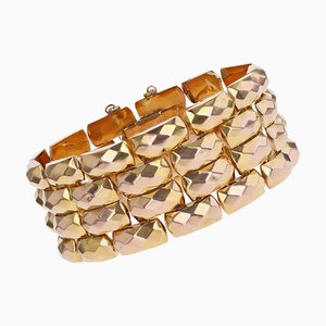 Pulsera francesa facetada de oro rosa de 18 kt