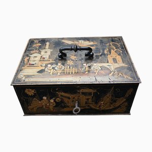 Napoleon III Travel Safe in Wrought Iron and Chinese Lacquer