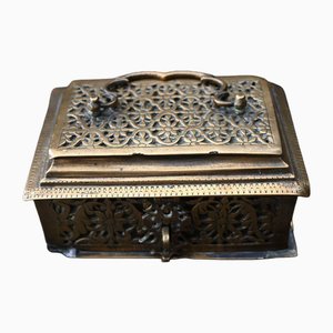 Antique Brass Chest Messenger Box, 17th Century