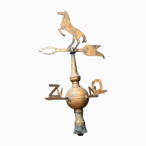Weather Vane in Gilded Copper, 19th Century