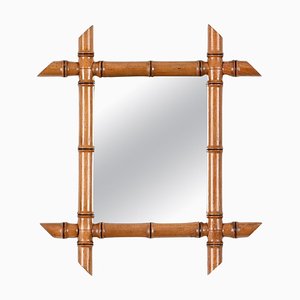Antique French Mirror with Beech Frame, 1900
