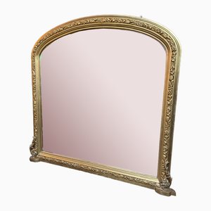 Victorian Style Overmantle Mirror in Gilt Wood