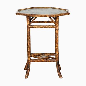 Mesa inglesa antigua octogonal de bambú, 1870