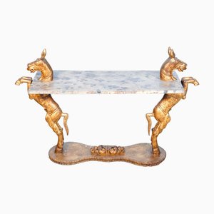 Console Table with Base with Horse Sculptures, 1890s